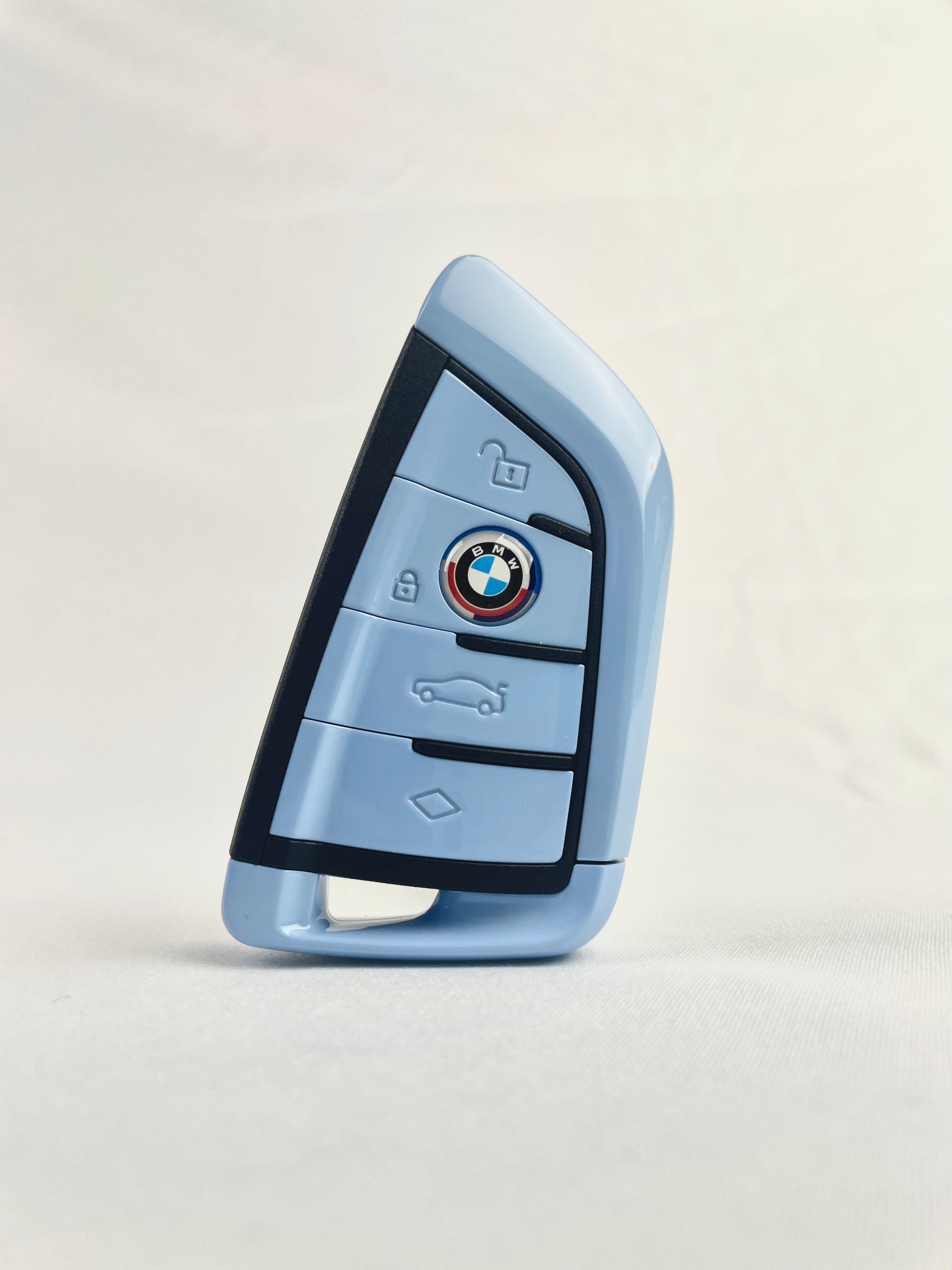 BMW key shell finished in factory-matched automotive paint