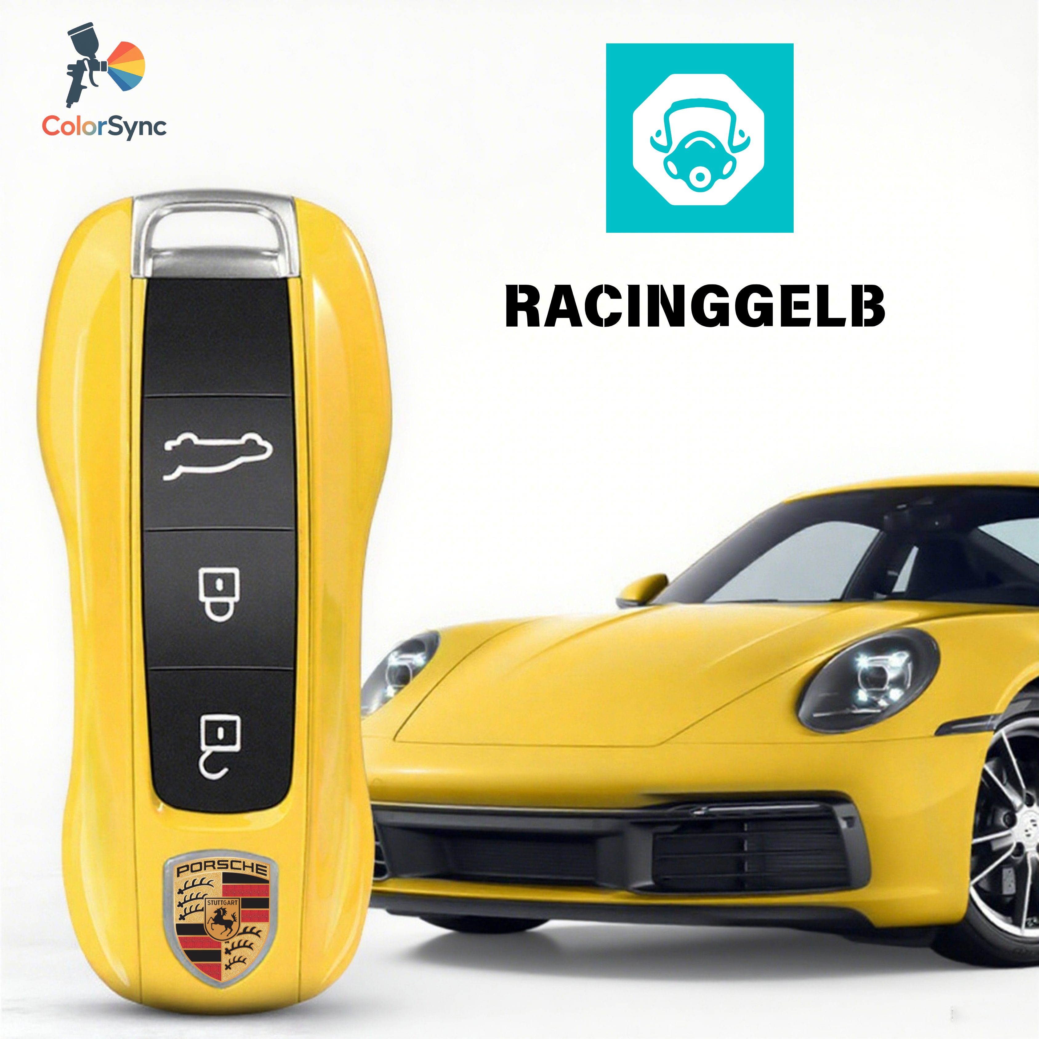 【ColorSync】Porsche OEM Paint Custom Key Shell – Factory Code Matched Finish Sprayer Studio