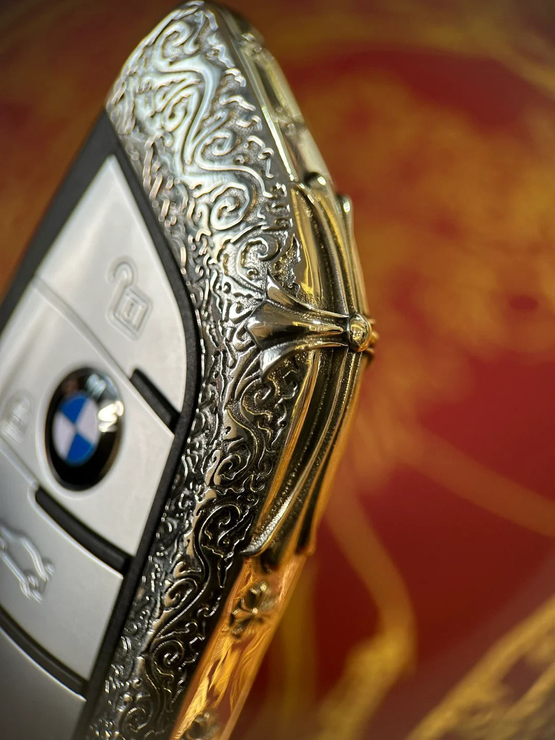 Custom 925 Sterling Silver BMW Key Shell – Full Replacement with Handcrafted Chrome Hearts Style Sprayer Studio