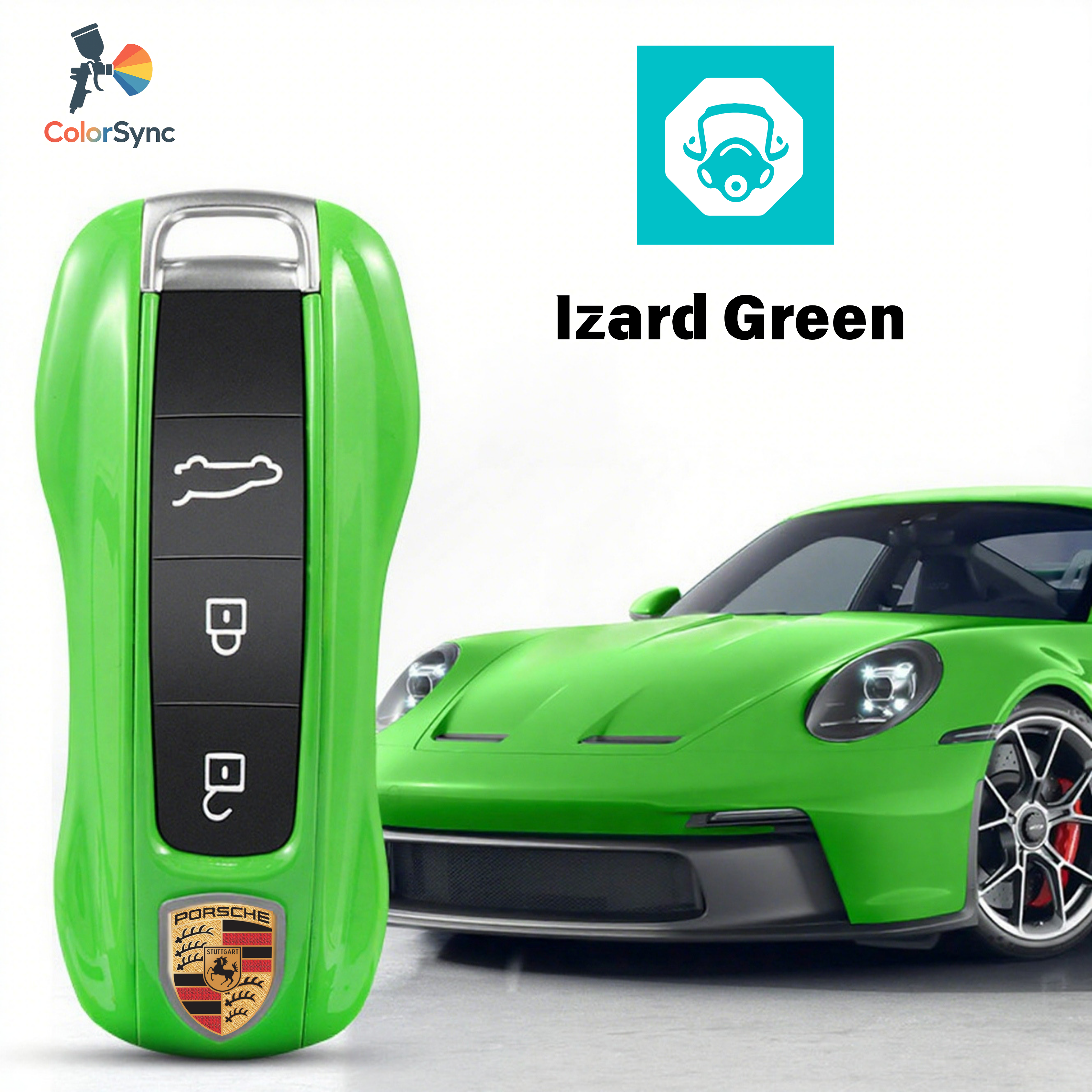【ColorSync】Porsche OEM Paint Custom Key Shell – Factory Code Matched Finish Sprayer Studio