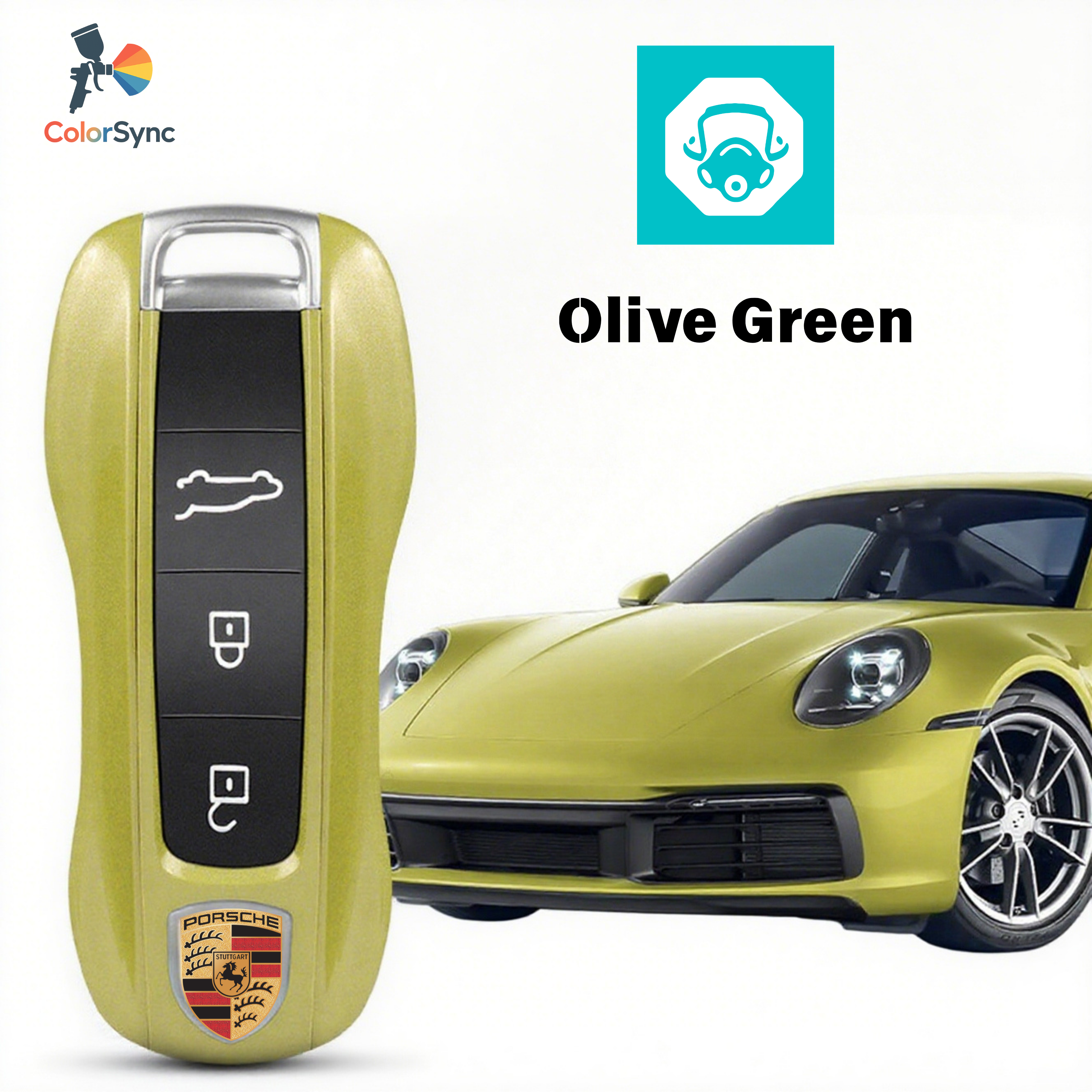 【ColorSync】Porsche OEM Paint Custom Key Shell – Factory Code Matched Finish Sprayer Studio