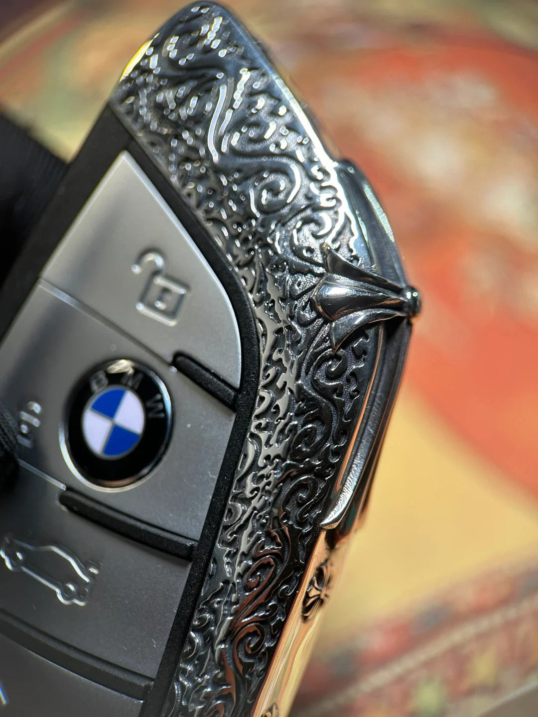 Custom 925 Sterling Silver BMW Key Shell – Full Replacement with Handcrafted Chrome Hearts Style Sprayer Studio